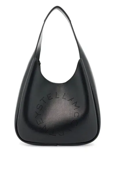 Stella Mccartney Soft Hobo Tote Bag With Logo Branding In Black