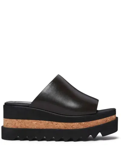 Stella Mccartney Sneak-elyse Wedge Mules In Brown