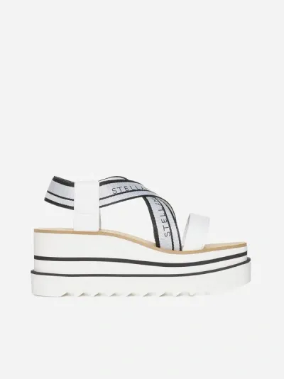 Stella Mccartney Sneakelyse Canvas And Alter Nappa Sandals In White,black