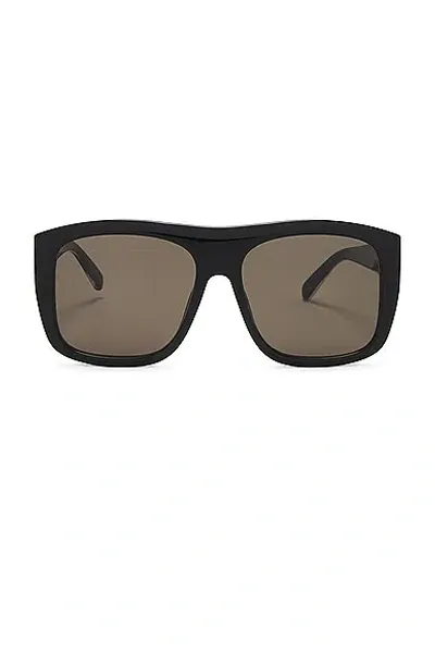 Stella Mccartney Square Sunglasses In Shiny Black & Green