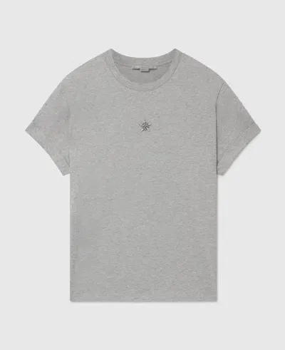 Stella Mccartney Star Boxy T-shirt In Grey Melange