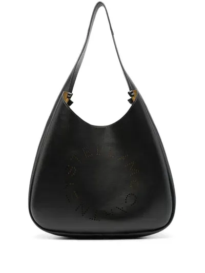 Stella Mccartney Stella Logo Hobo Bag In Black