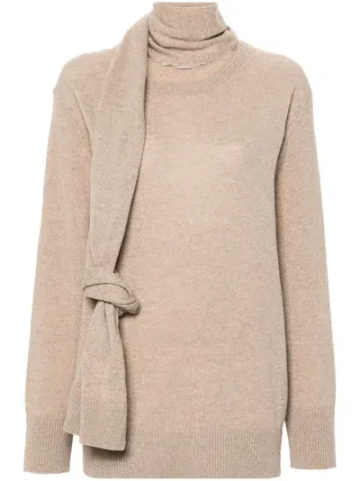 Stella Mccartney Stella Mc Cartney Cashmere Scarf Jumper In Beige