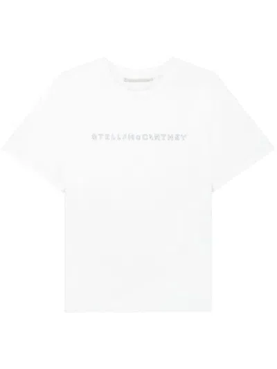 Stella Mccartney Stella Mc Cartney Crystal Embellished Logo T Shirt In White