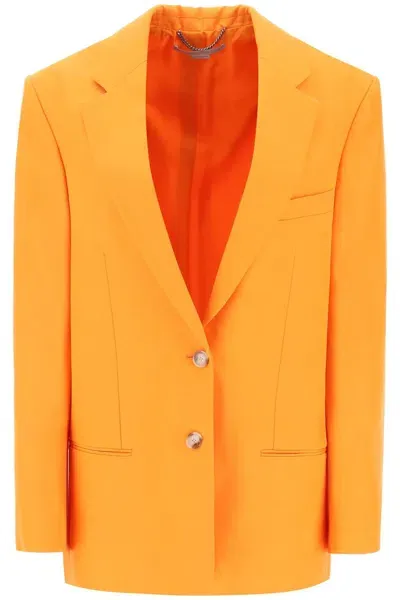 Stella Mccartney Blazer Monopetto In Viscosa Ecosostenibile In Orange