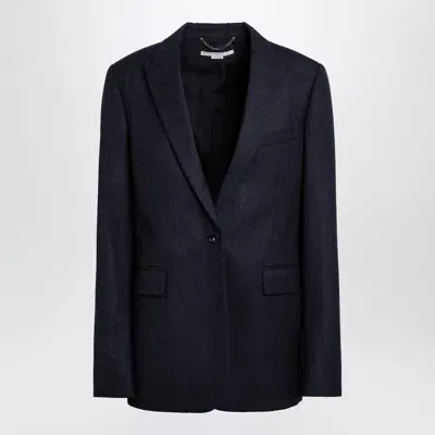 Stella Mccartney Navy Blue Single-breasted Jacket In Wool