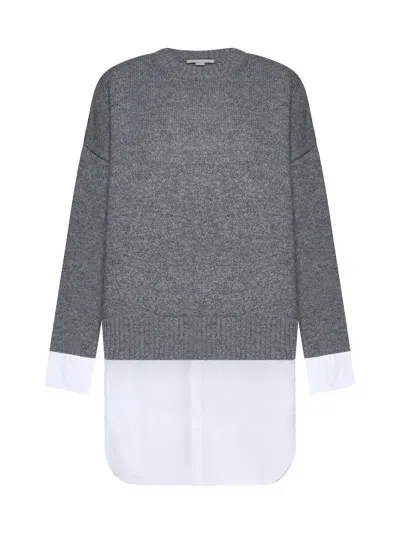 Stella Mccartney Sweater In Grey Melange,white