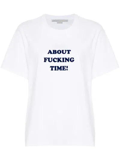 Stella Mccartney T-shirt Flocked-white Motif