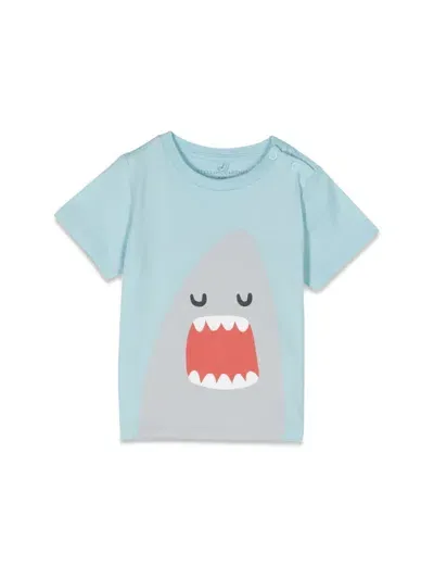 Stella Mccartney Babies'  Kids Boys Blue Shark Organic Cotton T-shirt