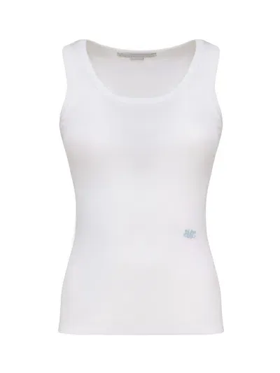 Stella Mccartney Logo-embroidered Tank Top In White