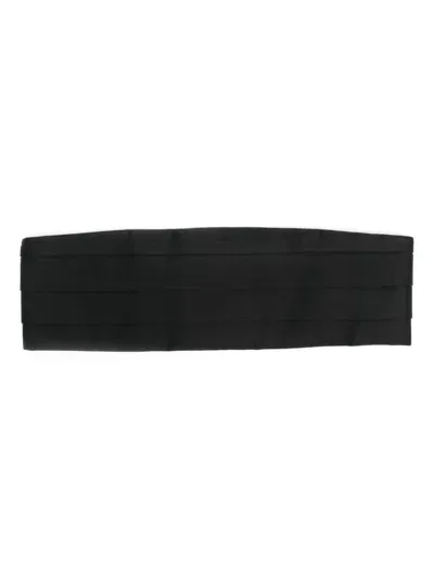 Stella Mccartney Pleated Satin Belt In Black  