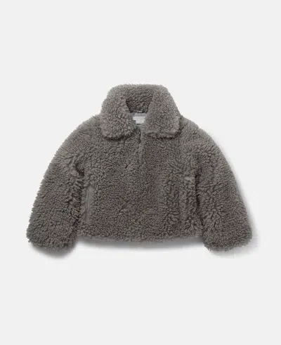 Stella Mccartney Faux Shearling Jacket In Grey