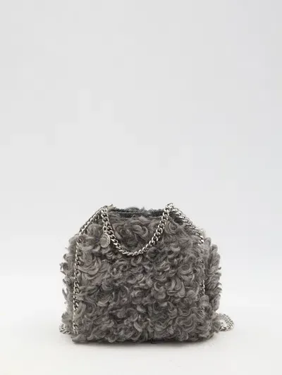 Stella Mccartney Teddy Falabella Micro Tote Bag In Gray