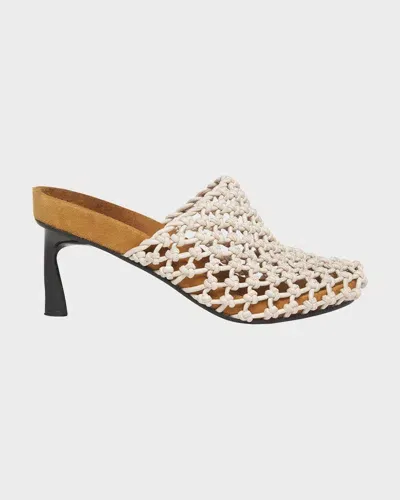 Stella Mccartney Caged Faux-leather Mules In Greggio