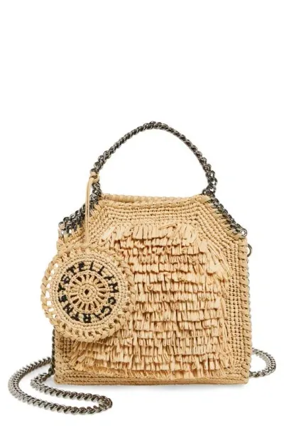 Stella Mccartney Tiny Falabella Fringe Raffia Tote In Natural