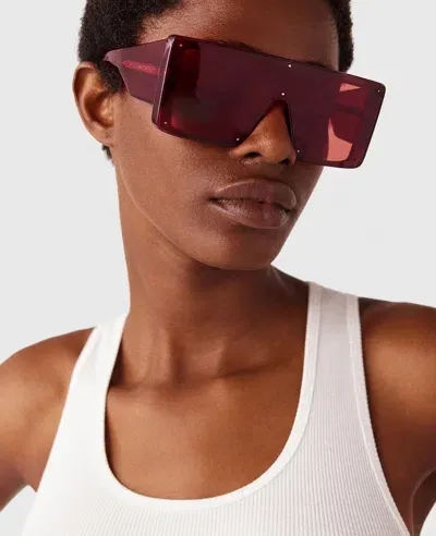 Stella Mccartney Translucent Square Sunglasses In Translucent Bordeaux Red Monochrome