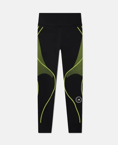 Stella Mccartney Truepace Running Leggings In Black/semi-solar Slime