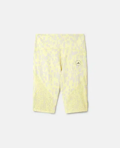 Stella Mccartney Truepurpose Optime Training Cycling Shorts In Blush Yellow/chalk Pearl