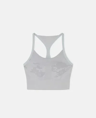 Stella Mccartney Truestrength Seamless Medium Support Yoga Sports Bra In Clear Onix