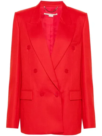 Stella Mccartney Wool Double-breasted Blazer In Red