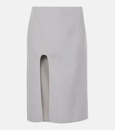 Stella Mccartney Wool Pencil Skirt In Grey