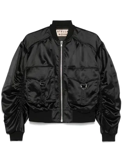 Stella Nova Ruched Bomber Jacket In Black