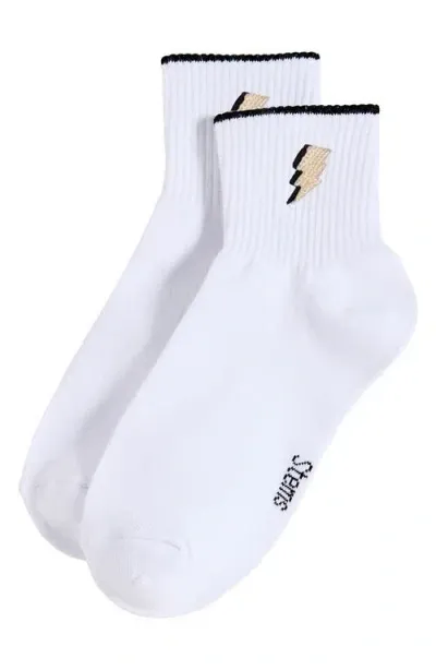 Stems Lightning Quarter Socks In White