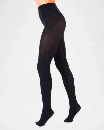 Stems Rosey Floral Knit Tights In Black