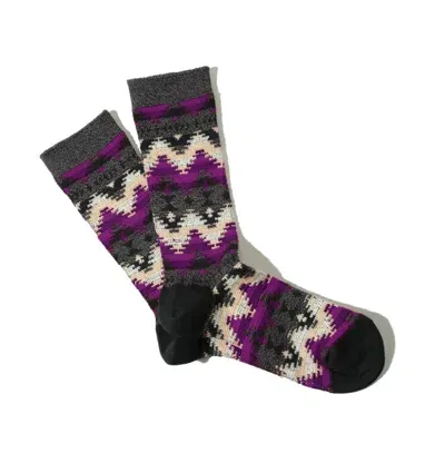 Stems Alex Diamond Intarsia Wool-blend Socks In Dark Grey