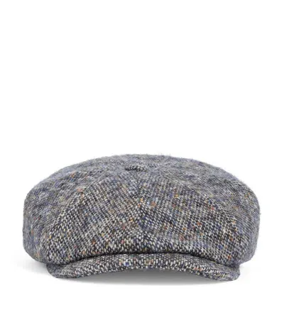 Stetson Donegal Tweed Flat Cap In Brown