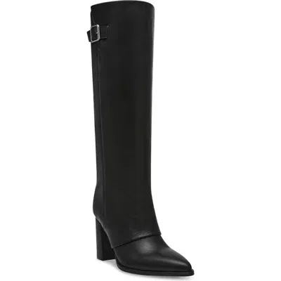 Steve Madden Brailey Knee High Boot In Black Leather