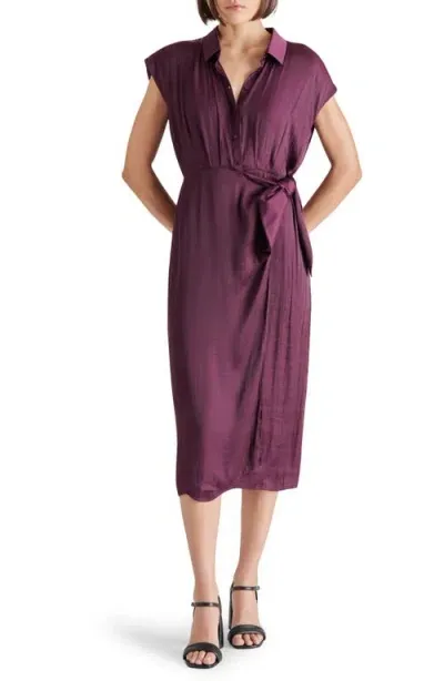 Steve Madden Desiree Faux Wrap Midi Dress In Beet