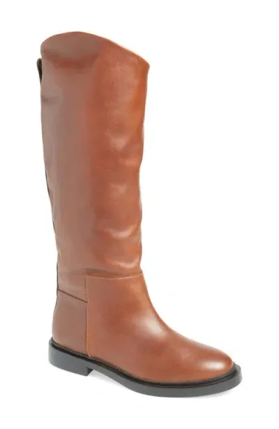 Steve Madden Gaige Riding Boot In Brown Leather