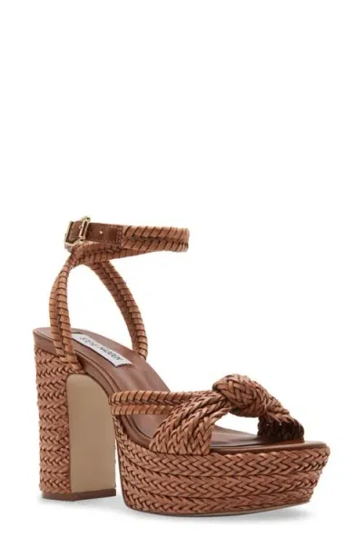 Steve Madden Ibiza Ankle Strap Platform Sandal In Cognac