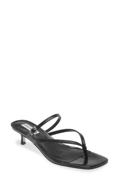 Steve Madden Jessa Kitten Heel Flip Flop In Dark Brown Leather