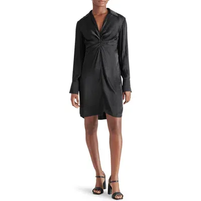 Steve Madden Joanna Long Sleeve Shirtdress In Black