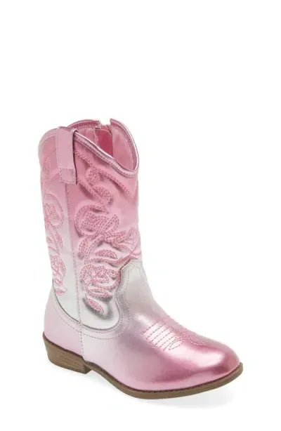 Steve Madden Kids' Tdollie Western Boot In Pink Ombre