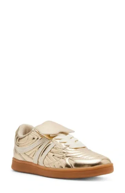 Steve Madden Madrid Metallic Low Top Sneaker In Gold Mirror Metallic