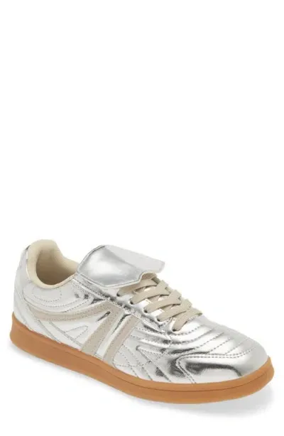 Steve Madden Madrid Metallic Low Top Sneaker In Silver