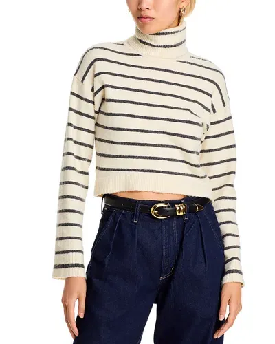 Steve Madden Narsha Turtleneck Sweater In Ivory Stripe