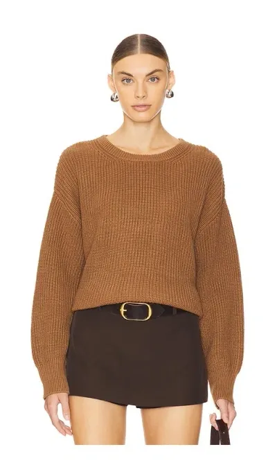 Stitches & Stripes Andy Crewneck Pullover In Saddle