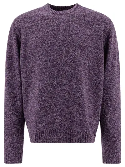 Stockholm Surfboard Club Mélange Sweater Knitwear In Purple