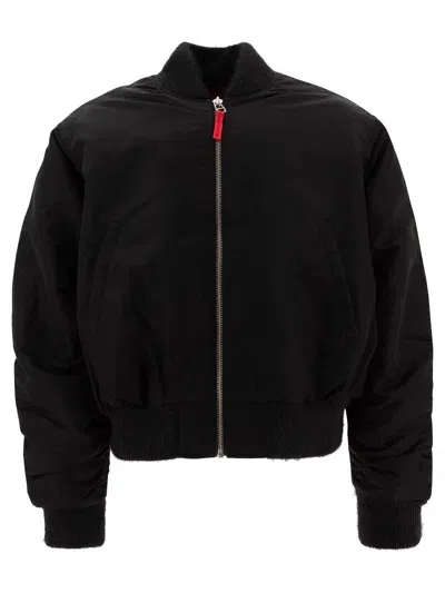 Stockholm Surfboard Club Nylon Bomber Jacket With Logo Jackets In Black