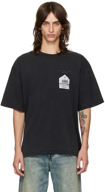 Stolen Girlfriends Club Black Dead Glamorous T-shirt In Washed Black