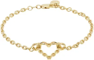 Stolen Girlfriends Club Gold Chain Heart Bracelet In Gold Plated