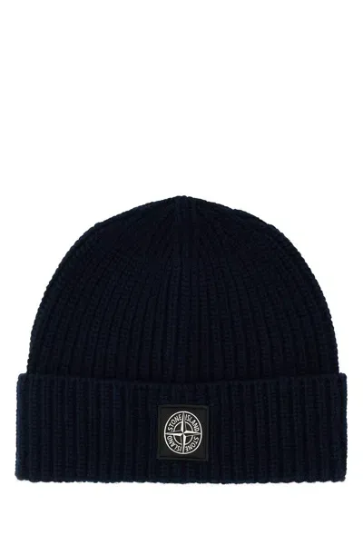 Stone Island Logo Patch Cap Accessories In Black