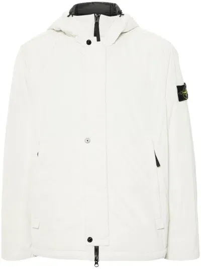 Stone Island Polyester Jacket In White