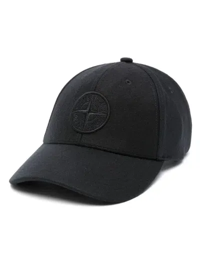 Stone Island Compass-motif Baseball Cap In Blue