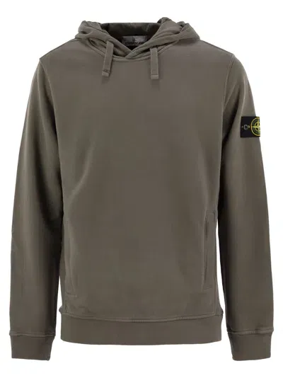 Stone Island Cotton Hoodie In Gray