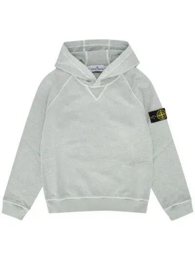 Stone Island Junior Kids' Compass Hoodie In Grey